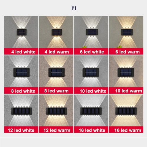 2LED NiMH Solaire Applique Extérieure Étanche Haut Et Bas Projecteurs À Deux Têtes (Lumière Blanche) SH501A122-06