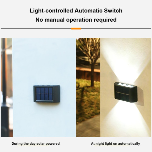 Applique solaire 10LED NiMH extérieur étanche haut et bas projecteurs à double tête (lumière chaude) SH505B1207-06