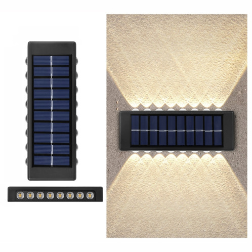 Applique murale solaire au lithium 16LED extérieure étanche haut et bas projecteurs à deux têtes (lumière chaude) SH507A869-06