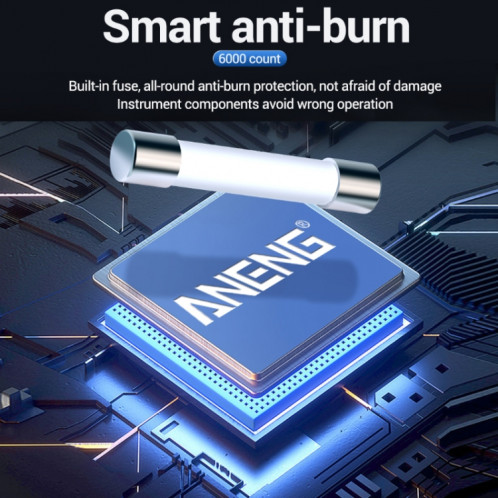 ANENG 681 Écran d'affichage numérique LCD Multimètre rechargeable à plage automatique intelligente (noir) SA001B868-012