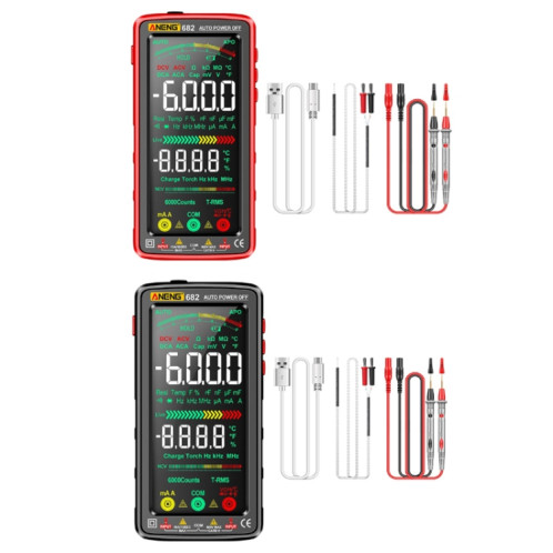 ANENG 682 Multimètre rechargeable à plage automatique à affichage inversé Smart VA (noir) SA101B1190-010
