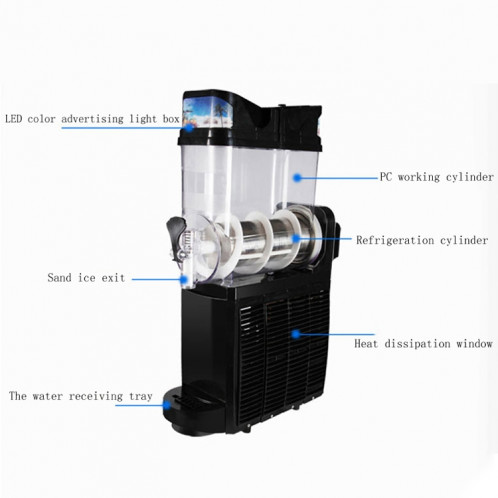 Machine de fonte de neige à cylindre unique Machine à smoothie de grande capacité Machine à jus de fruits de bureau de magasin de thé au lait SH702A1481-08