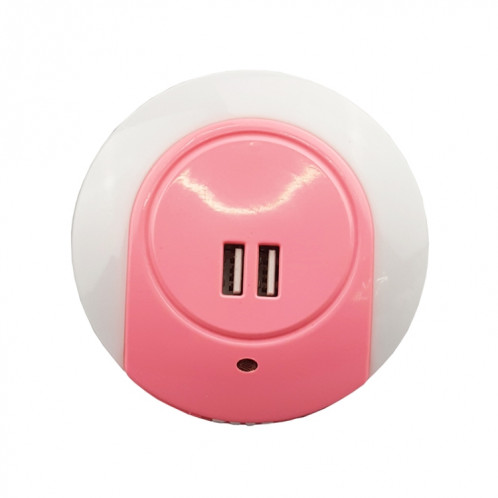 Veilleuse LED A78B avec port USB Capteur de contrôle de la lumière intelligent, prise : prise américaine (rose) SH401B1413-07
