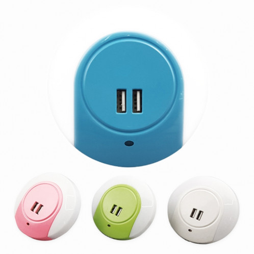 Veilleuse LED A78B avec port USB Capteur de contrôle de la lumière intelligent, prise : (blanc) SH402A489-07