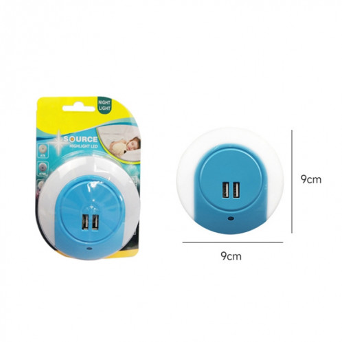 Veilleuse LED A78B avec port USB Capteur de contrôle de la lumière intelligent, prise : (blanc) SH402A489-07