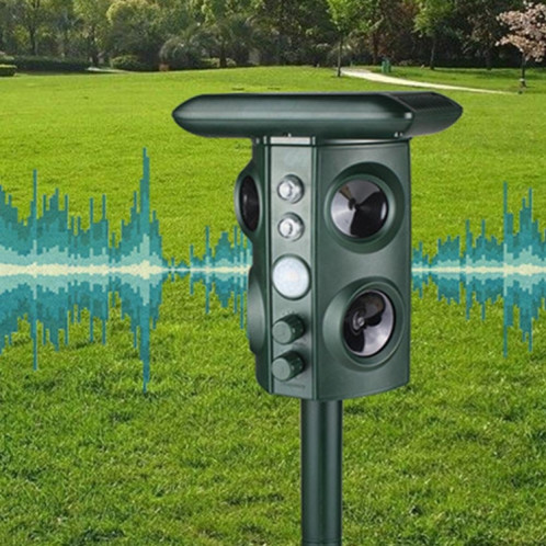 Répulsif solaire extérieur pour animaux Répulsif ultrasonique multifonctionnel pour serpent à vibrations (vert) SH501A448-07