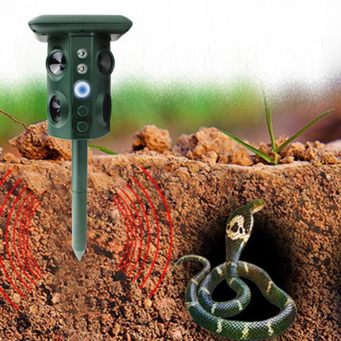 Répulsif solaire extérieur pour animaux Répulsif ultrasonique multifonctionnel pour serpent à vibrations (vert) SH501A448-07