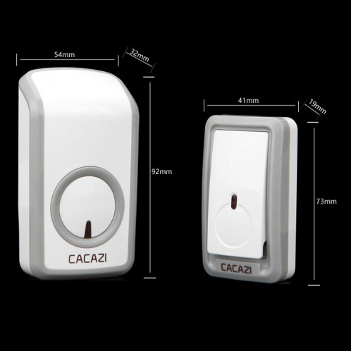 CaCazi W-899 Soignée Smart Home Soorbell Télécommande Sonnette, Style: UK Plug SC56021354-08
