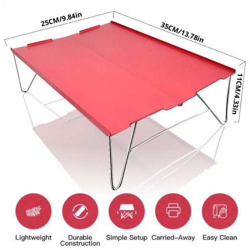 Portable extérieur Mini aluminium Table de pique-nique pliant ultralight Camping Pêche autonome Barbecue Petite table basse (Noir) SH901A815-08