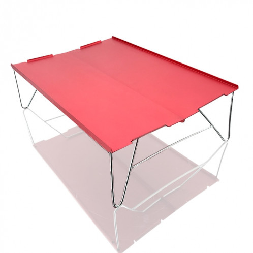 Portable en plein air Mini-aluminium Table de pique-nique pliant ultralight Camping Pêche autonome barbecue Petite table basse (rouge) SH901F1804-08
