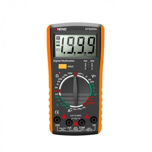 Multimètre numérique intelligent de haute précision ANENG Automatique, modèle: clé de maintien DT9205A (orange) SA501A1958-07
