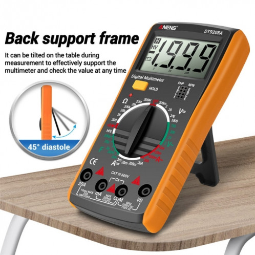 Multimètre numérique intelligent de haute précision ANENG Automatique, modèle: clé de maintien DT9205A (orange) SA501A1958-07