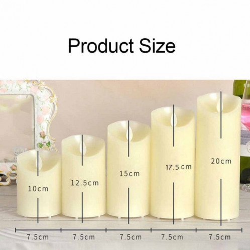 LED Electronic Chandle Lumière Anniversaire Mariage Home Décoration Accessoires Produits Bougie 220V, Taille: 7.5 x 20cm SH050538-08