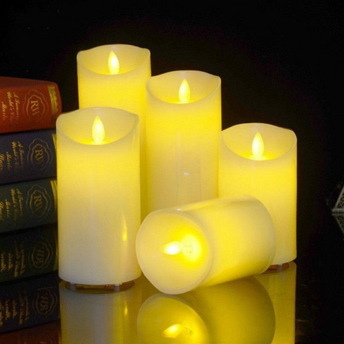 LED bougie électronique anniversaire mariage décoration de la maison accessoires bougeoir, rechargeable, taille: 7,5 x 20 cm SH0205417-08