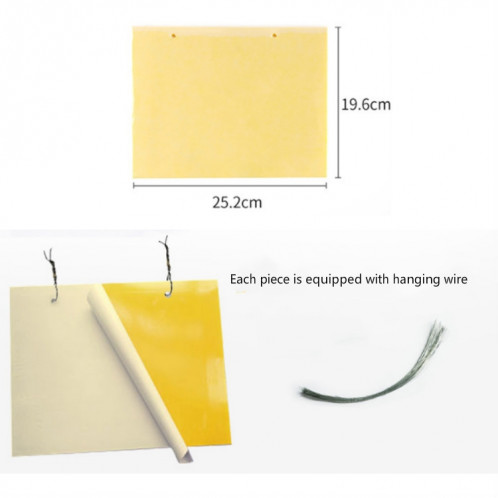 10 paquets Double face Stick Insect Board Conseil jaune Melon Fruit Fly Trap Board SH25001110-06