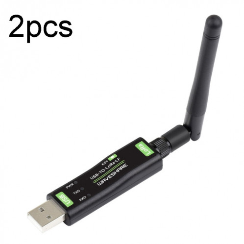 2 pièces Waveshare 24513 Module de transfert de données USB vers LoRa basé sur la Version SX1262 LF utilisant l'oscillateur à cristal TCXO SW7701968-015