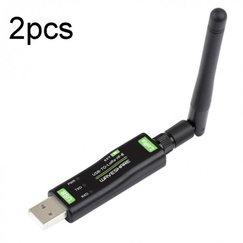 2 pièces Waveshare 24516 Module de transfert de données USB vers LoRa basé sur la Version SX1262 HF utilisant l'oscillateur à cristal XTAL SW7704469-015