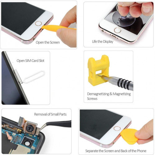 110 en 1 montre outil de maintenance de démontage de téléphone portable jeu de tournevis en acier au chrome vanadium multifonction (jaune) SH001A363-014