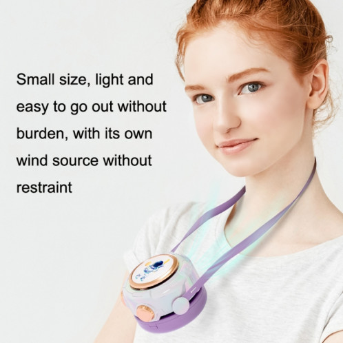 MD666-3 Cartoon Space Capsule Mini ventilateur de cou suspendu sans lame portable (rose) SH901B502-08