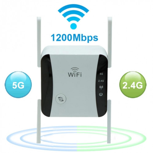 KP1200 1200MBPS Répète de signal sans fil de bande WiFi 5G 5G, Spécification: Fiche au FL (Blanc) SH803A759-07