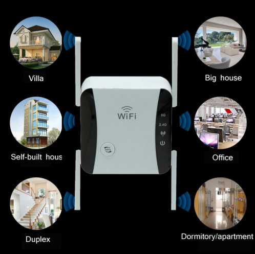 KP1200 1200MBPS Répète de signal sans fil de bande WiFi 5G 5G, Spécifications: Plug UK (Blanc) SH804A529-07