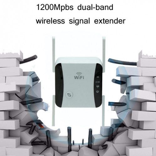 KP1200 1200MBPS Répète de signal sans fil de bande WiFi 5G 5G, Spécifications: Plug UK (Blanc) SH804A529-07