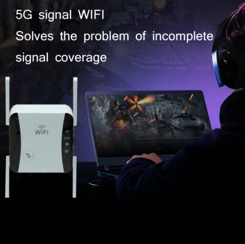 KP1200 1200MBPS Répète de signal sans fil de bande WiFi 5G 5G, Spécifications: Plug UK (Blanc) SH804A529-07