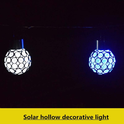 Lampe de jardin décorative à boule creuse solaire 2 PCS (lumière blanche) SH701A653-08