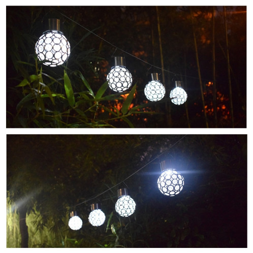 Lampe de jardin décorative à boule creuse solaire 2 PCS (lumière blanche) SH701A653-08