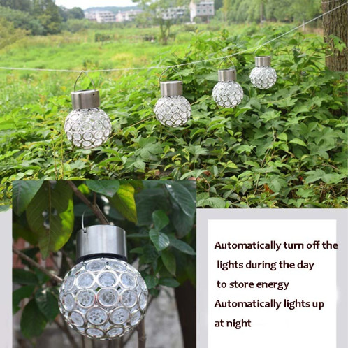 Lampe de jardin décorative à boule creuse solaire 2 PCS (lumière blanche) SH701A653-08