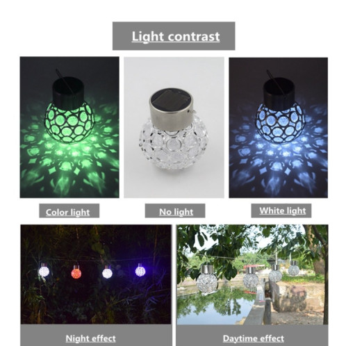 2 PCS solaire boule creuse pendante lampe décorative jardin lumière (lumière colorée) SH701B1637-08
