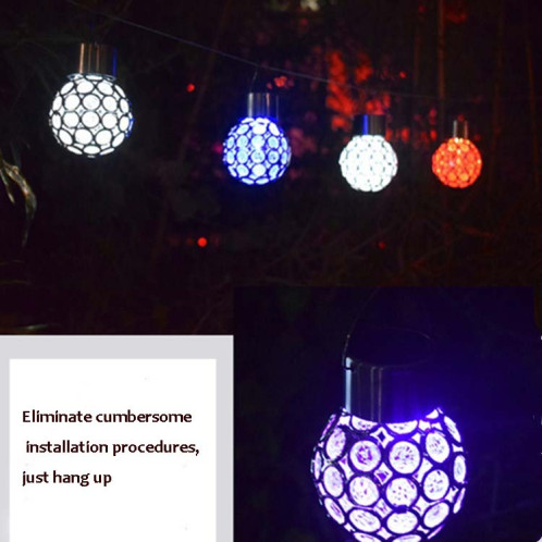 2 PCS solaire boule creuse pendante lampe décorative jardin lumière (lumière colorée) SH701B1637-08