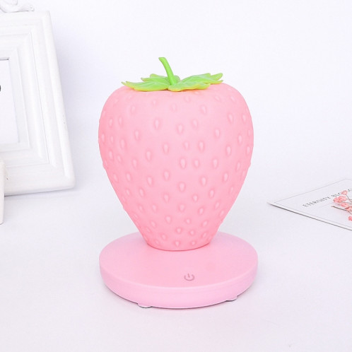 Creative Home LED Silicone Strawberry Night Light USB Rechargeable Chevet Décoration Atmosphère Lumière (Rose) SH701A1815-07