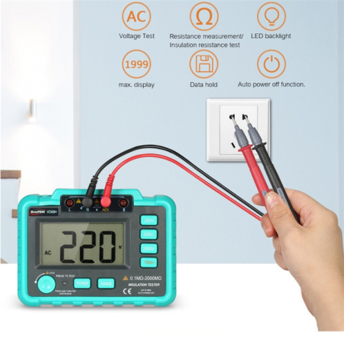Testeur numérique de résistance d'isolement d'instrument de mesure de multimètre numérique VC60B + SH737277-08
