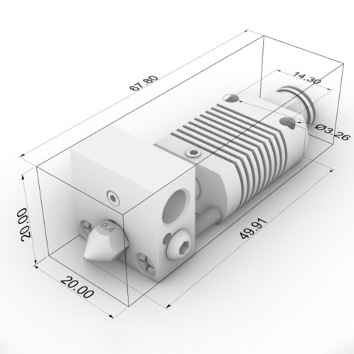 Adaptateur de tête d'extrusion à extrémité chaude Anet ET4 avec kit de tête d'extrusion pour imprimante 3D thermistance à tige chauffante SH701A1989-06