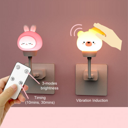 Veilleuse USB LED Lampe de chevet avec protection des yeux de sommeil de chambre mignonne, Style: Version télécommande (Ours) SH002A1035-05