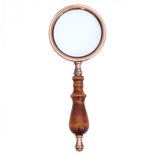 10X poignée en bois en métal loupe de lecture rétro loupe de cadeau ébène de poche SH8622970-05