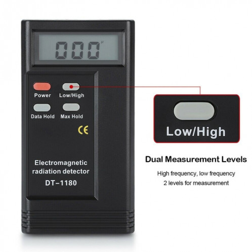 DT-1180 électromagnétique détecteur de rayonnement Plage de mesure 50-1999V / M protection contre les rayonnements électromagnétiques d'onde Détecteur SH875699-06