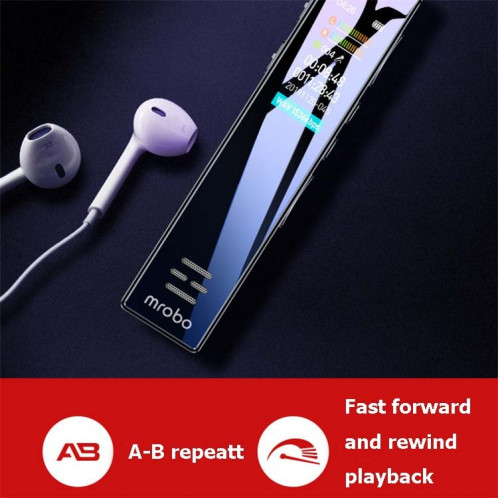 Enregistreur vocal professionnel MROBO A10 HD réduction du bruit étudiant MP3 lecteur d'écran couleur, capacité: 8 Go SH75011500-08