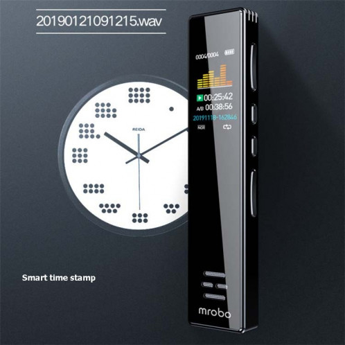 Enregistreur vocal professionnel MROBO A10 HD réduction du bruit étudiant MP3 lecteur d'écran couleur, capacité: 8 Go SH75011500-08