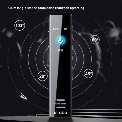 Enregistreur vocal professionnel MROBO A10 HD réduction du bruit étudiant MP3 lecteur d'écran couleur, capacité: 16 Go SH75021780-08