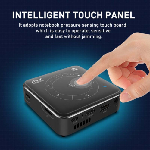Mini projecteur intelligent DLP P11 854x480 avec télécommande infrarouge, Android 9.0, 2 Go + 16 Go, prise en charge WiFi 2.4G / 5G, Bluetooth, carte TF (gris argenté) SH301A1616-012