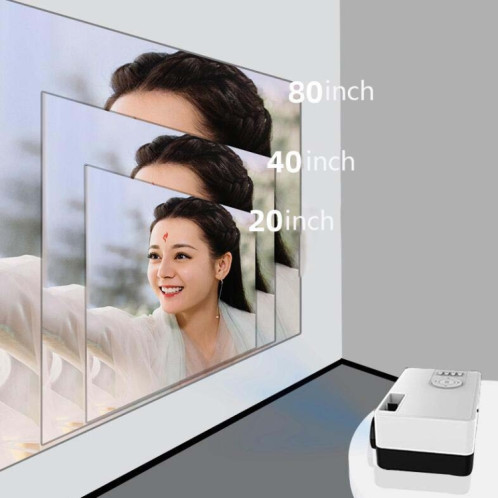 Projecteur LED portable S261 / J16 Home Mini HD 1080P, prise en charge de la carte TF / disque AV / U, spécification de la prise: prise américaine (blanc noir) SH001A471-06