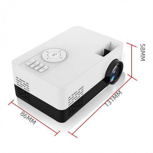 S261 / J16 Home Mini projecteur LED portable HD 1080P, prise en charge de la carte TF / disque AV / U, spécification de la prise: prise UE (blanc rose) SH002B981-06
