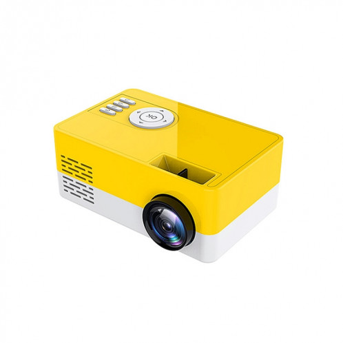 S261 / J16 Home Mini projecteur LED portable HD 1080P, prise en charge de la carte TF / disque AV / U, spécification de la prise: prise UE (jaune blanc) SH002C1134-06