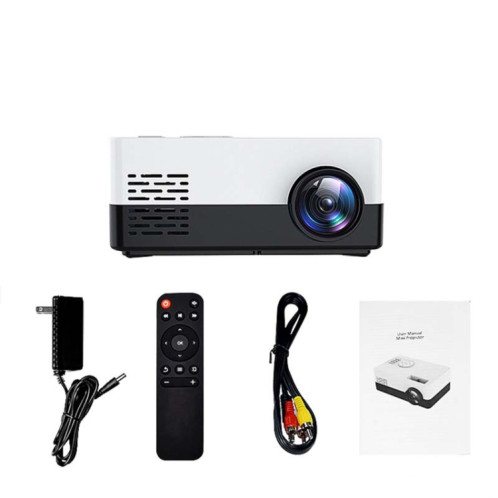 S261 / J16 Home Mini projecteur LED portable HD 1080P, prise en charge de la carte TF / disque AV / U, spécification de la prise: prise britannique (blanc rose) SH003B803-06