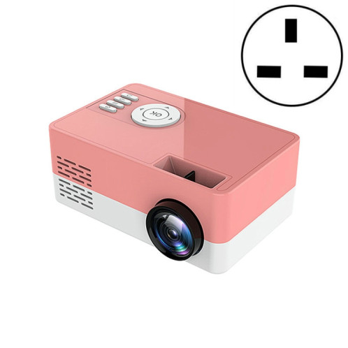 S261 / J16 Home Mini projecteur LED portable HD 1080P, prise en charge de la carte TF / disque AV / U, spécification de la prise: prise britannique (blanc rose) SH003B803-06