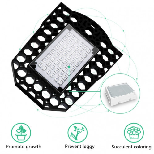 LED E27 lumière de croissance des plantes lumière de supplément de plantation de semis pliant à trois feuilles, puissance: 126 perles SH84021306-05