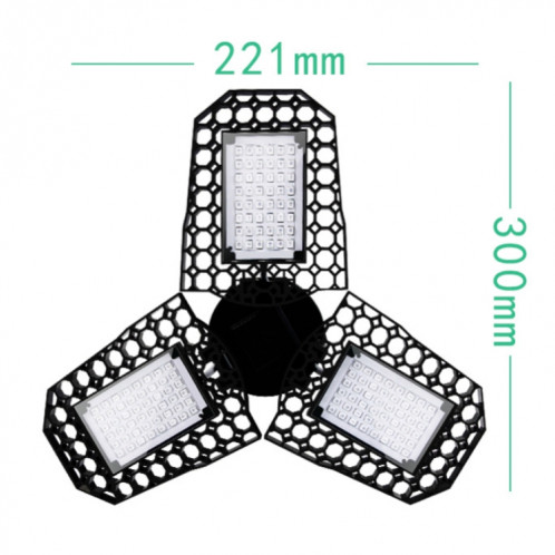 LED E27 lumière de croissance des plantes lumière de supplément de plantation de semis pliant à trois feuilles, puissance: 126 perles SH84021306-05