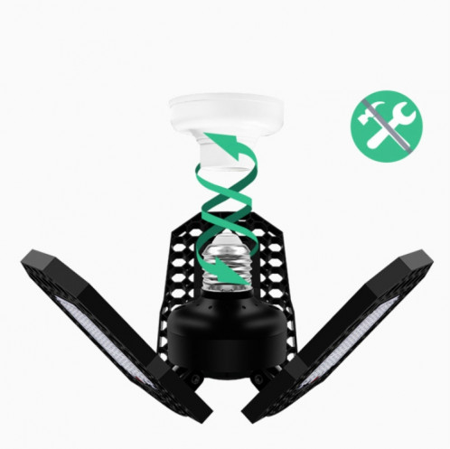 Lumière de croissance de plante LED E27 Lampe de supplément de plantation de semis pliable à trois feuilles, puissance: 144 perles SH84031613-05